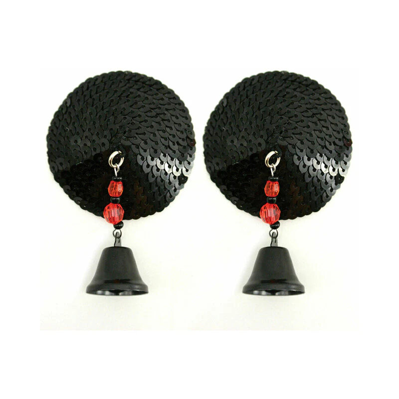 Bijoux de Nip Black Sequin Round Pasties with Bells by PHS International