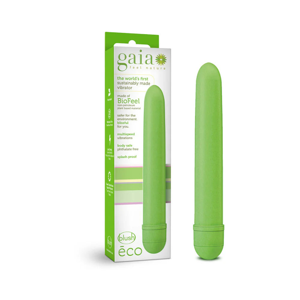 Gaia Eco Slimline Vibrator Green by Blush
