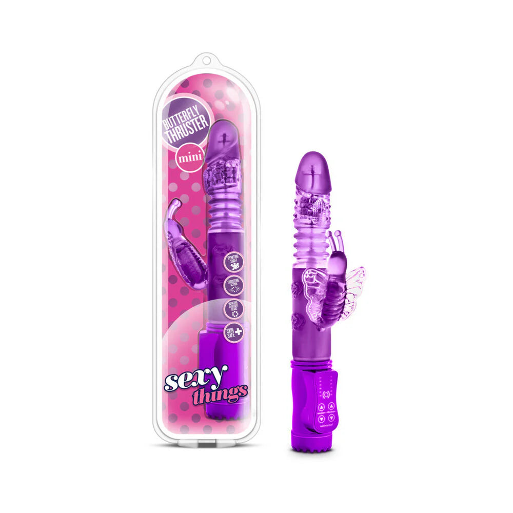 Sexy Things Butterfly Thruster Mini Dual Stimulation Vibrator Purple by Blush
