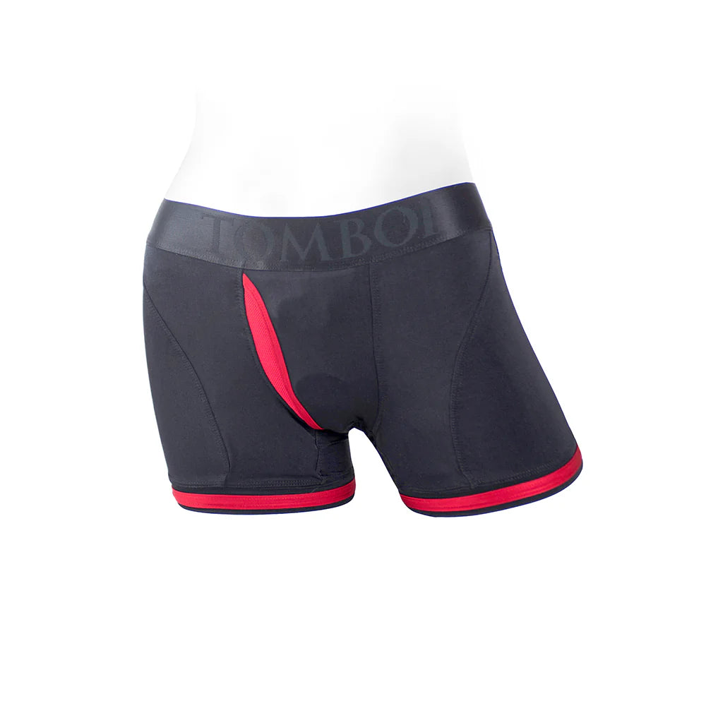 SpareParts Tomboii Nylon Boxer Briefs Harness Black/Red Size L by SpareParts Hardware