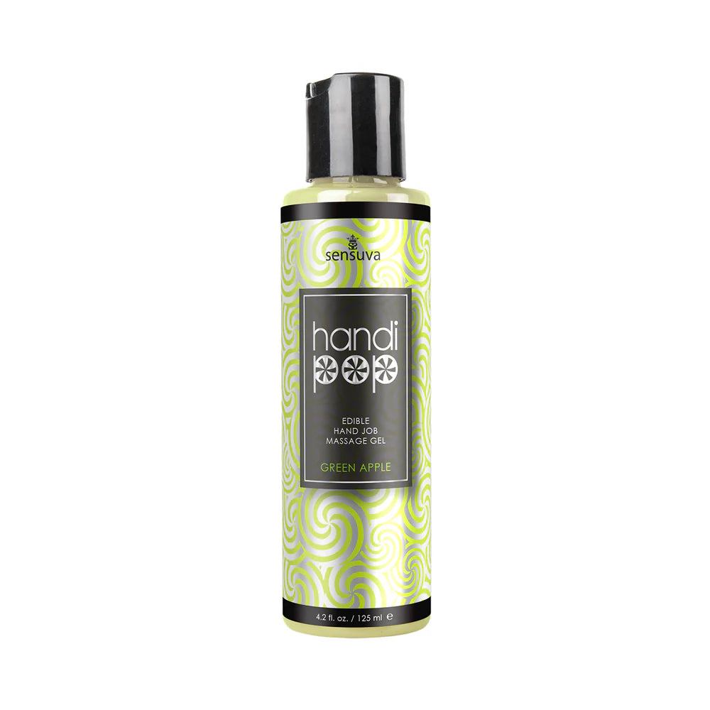 Sensuva HandiPop Edible Hand Job Massage Gel Green Apple 4.2 oz. by Sensuva