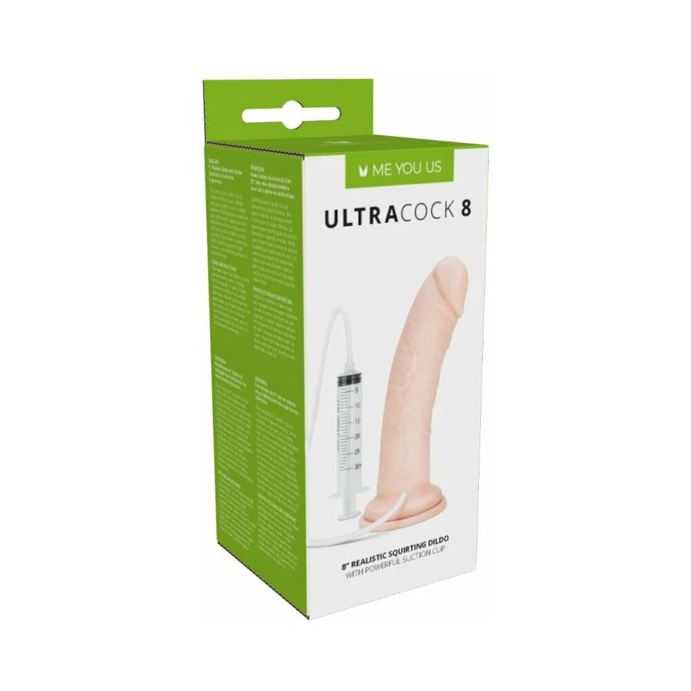 Me You Us Ultra Cock 8 in. Realistic Squirting Dildo Vanilla by Simply Pleasure Ltd