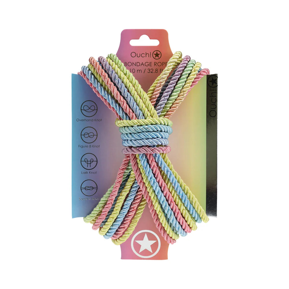 Ouch! Bondage Rope 10 m Nylon Multicolor Pastel by Shots America LLC