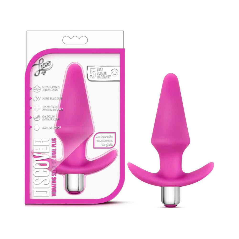Luxe Discover Vibrating Silicone Anal Plug Pink by Blush
