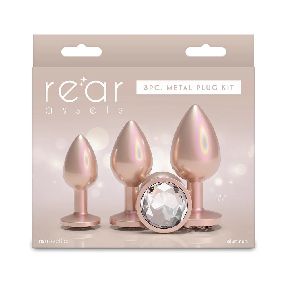 Rear Assets Trainer Plug Kit Iridescent Champagne/Clear by New Sensations Novelties Inc.