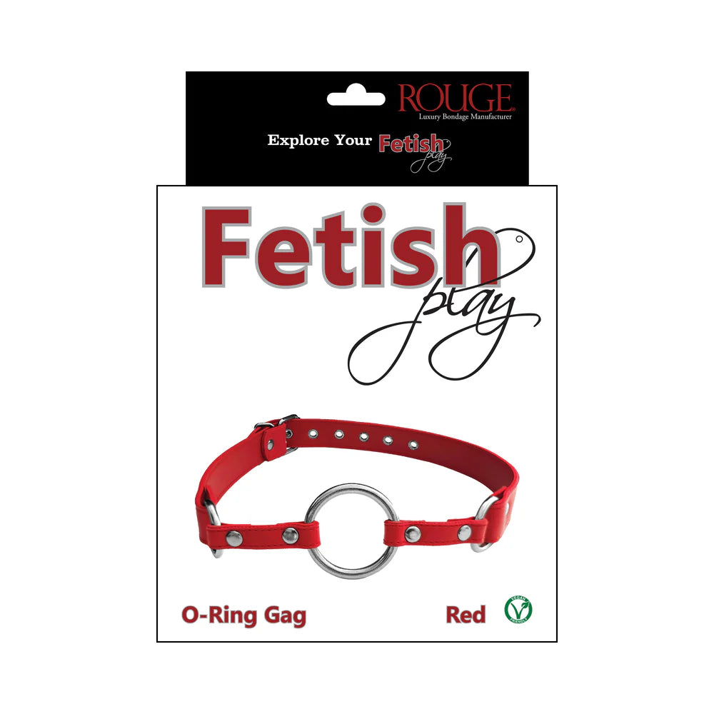 Rouge Fetish Play Vegan O-Ring Gag Red by Rouge Group LTD.