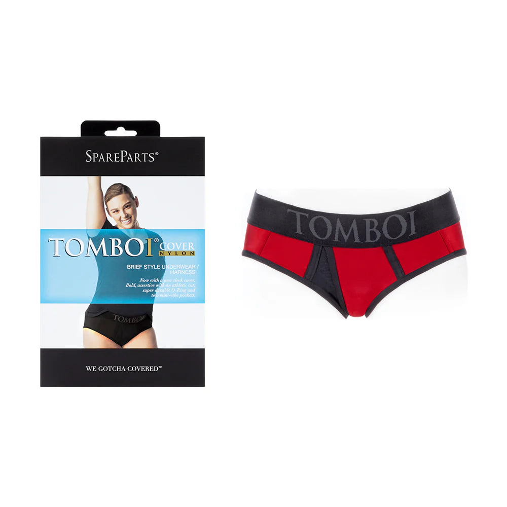 SpareParts Tomboi Cover Brief Style Underwear Harness Nylon Red/Black 2XL by SpareParts Hardware