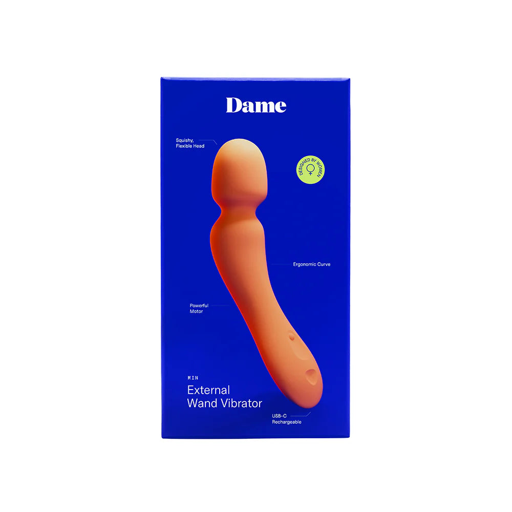 Dame Min Mini Wand Vibrator Papaya by Dame Products