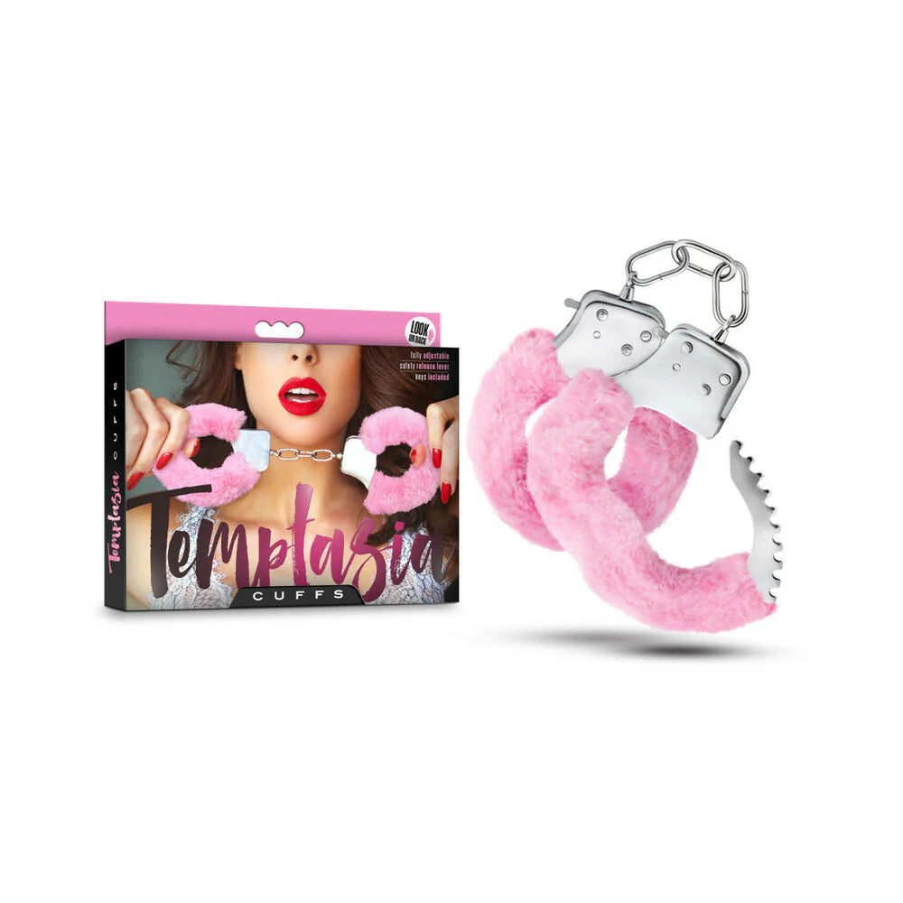 Temptasia Adjustable Faux Fur Cuffs Pink by Blush