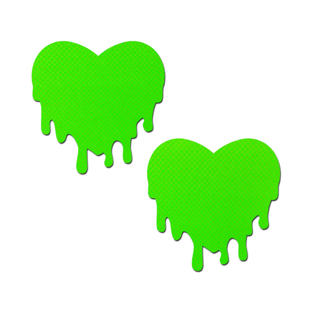 Pastease Neon Green Melty Heart Nipple Pasties by Pastease