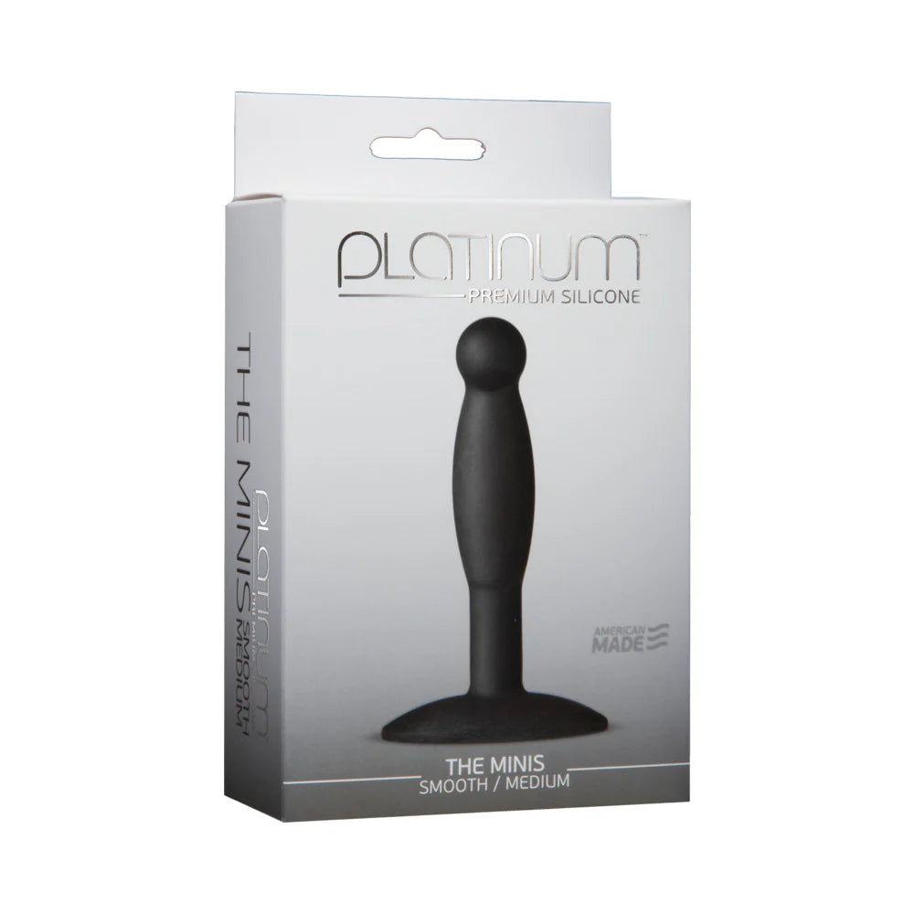Platinum Premium Silicone - The Minis - Smooth - Medium Black by Doc Johnson