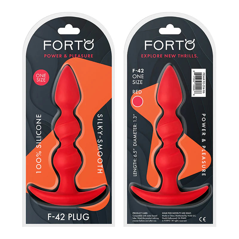 Forto F-42 Spiral Beads Silicone Anal Plug Red by Vvole
