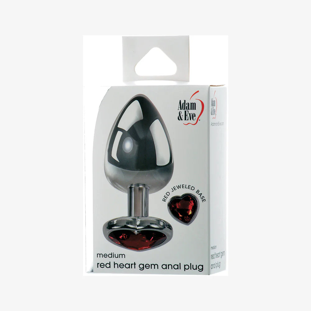 Adam & Eve Red Hearts Gem Anal Plug Medium by PHE/Adam and Eve
