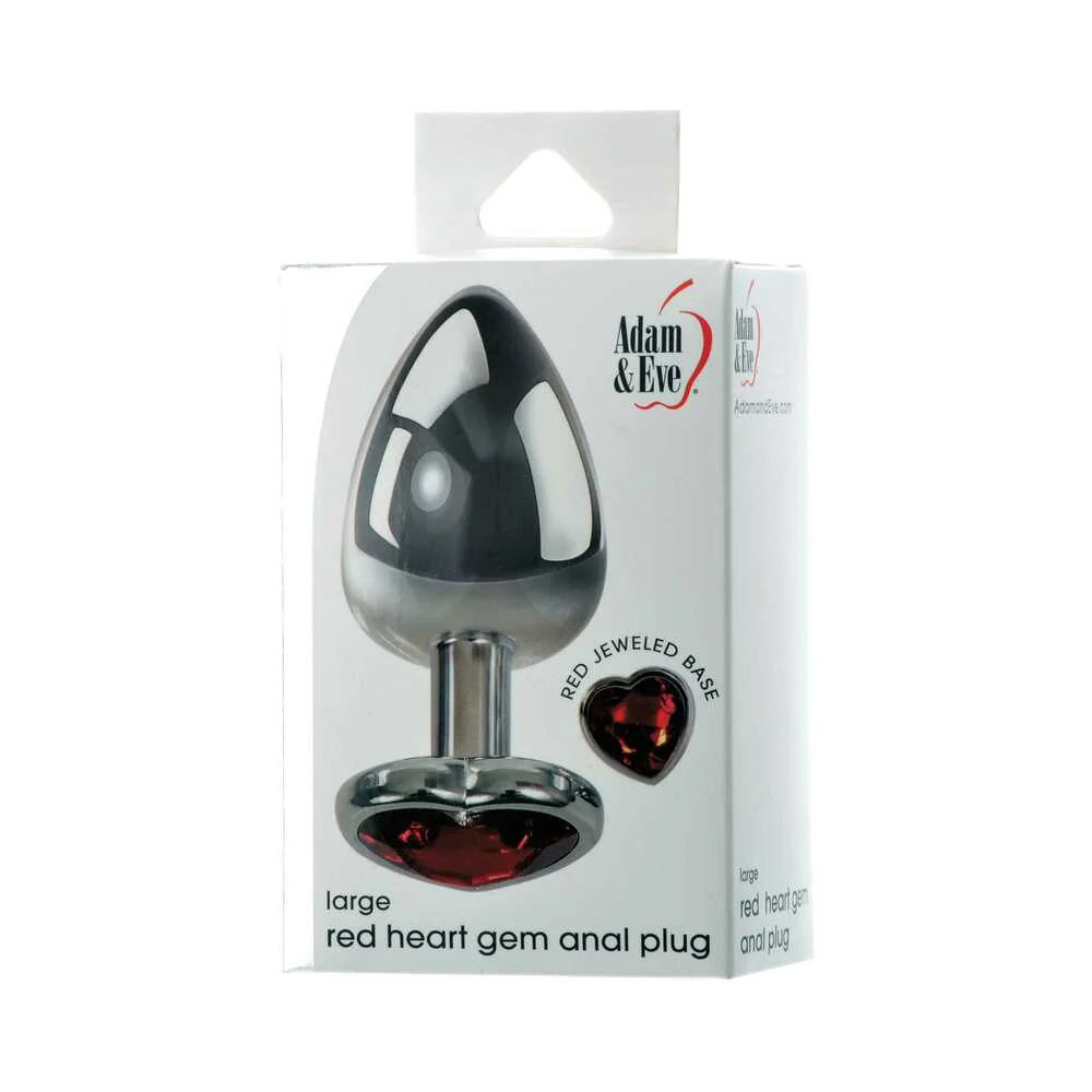 Adam & Eve Red Hearts Gem Anal Plug Large by PHE/Adam and Eve