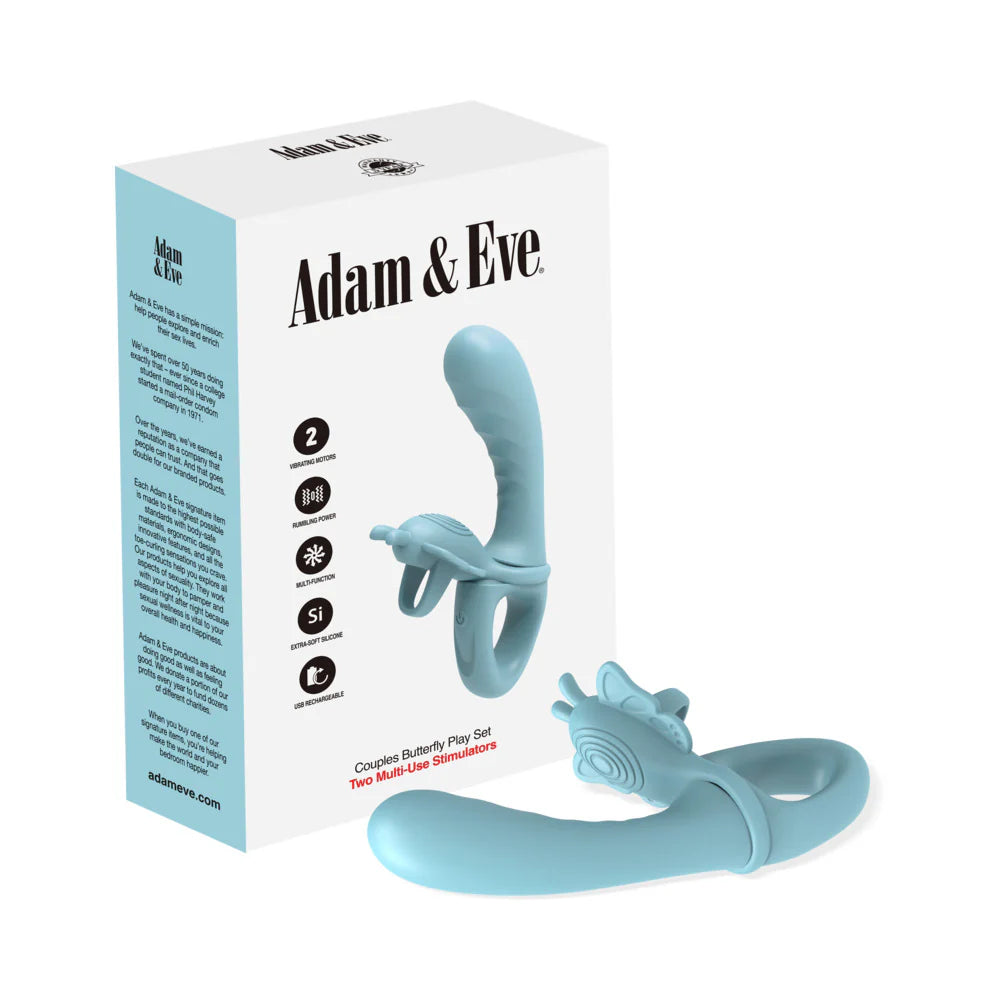 Adam & Eve Couples Butterfly Play Set Two Multi-Use Stimulators by PHE/Adam and Eve