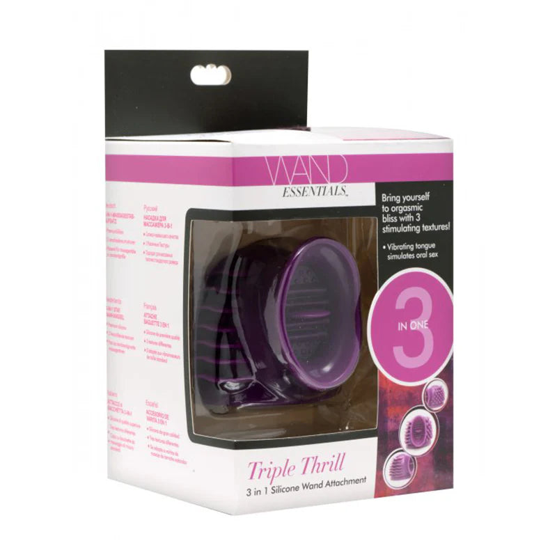 Wand Essentials Thunder-Gasm 3 In 1 Silicone Wand Attachment, Purple by XR LLC