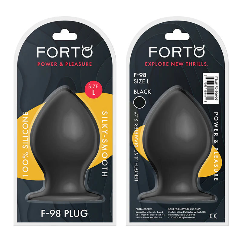 Forto F-98 Cone Silicone Anal Plug Large Black by Vvole