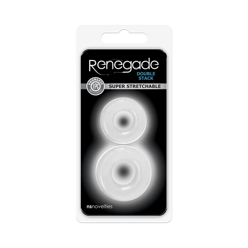Renegade Double Stack Cock Rings 2-Pack Clear by New Sensations Novelties Inc.
