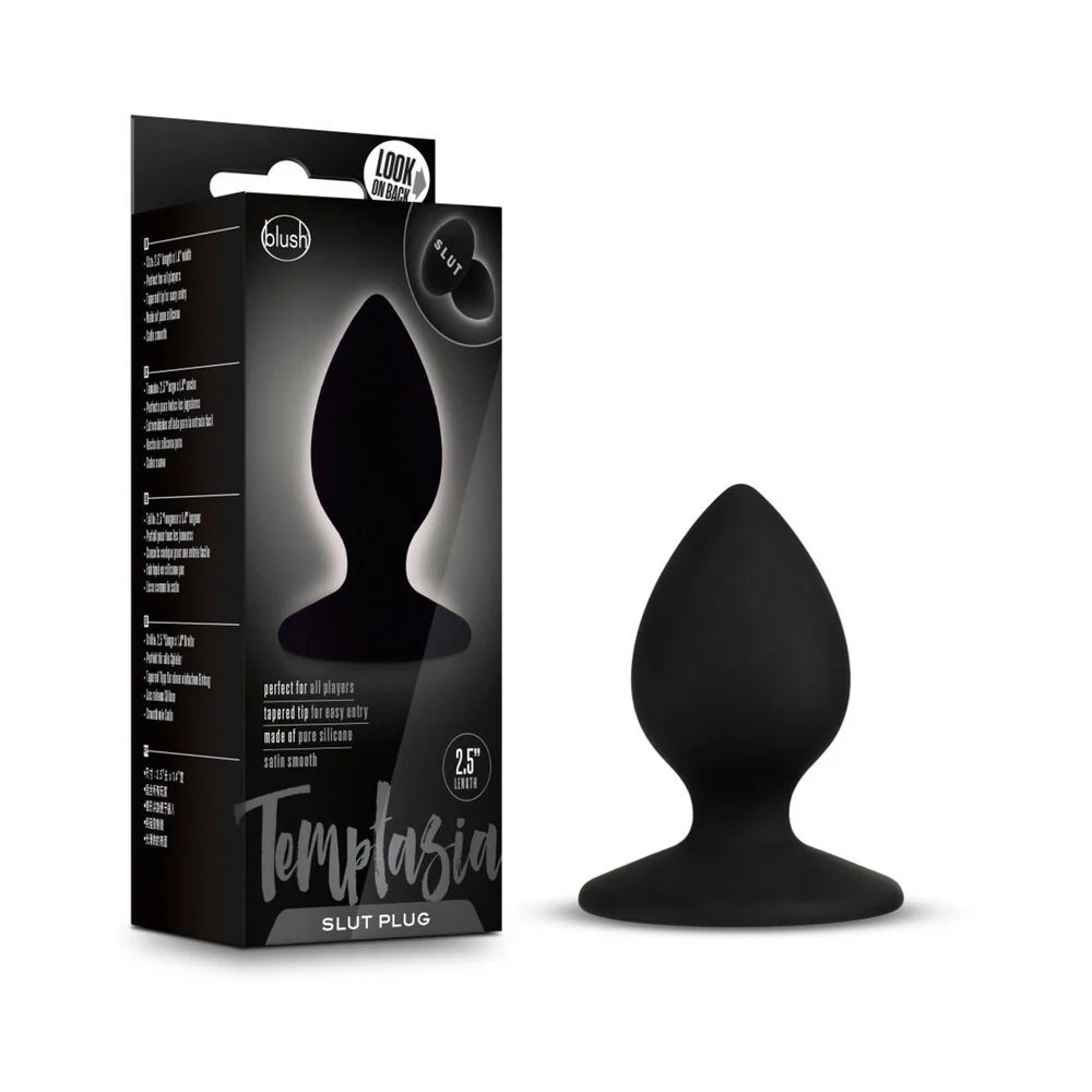 Temptasia 'Slut' Silicone Anal Plug Black by Blush