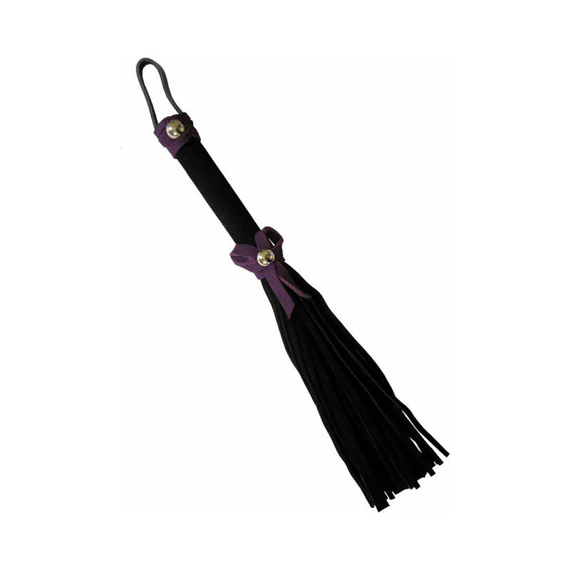 Love Knot Mini Flogger Black with Purple Bow by Ruff Doggie Style