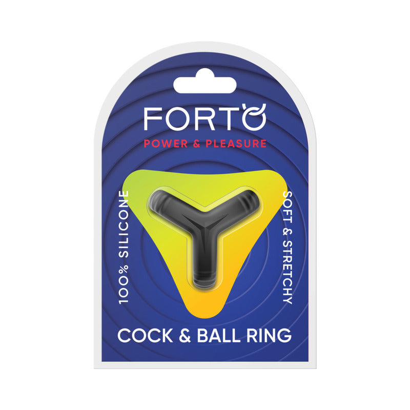 Forto F-59: Tri Cock & Ball Ring Black by Vvole