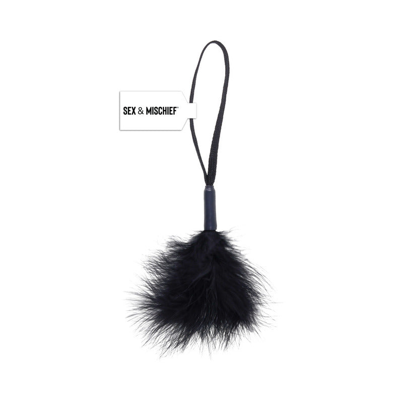 Sportsheets Sex & Mischief Peaches 'n CreaMe Wrist Feather Tickler Black by Sportsheets