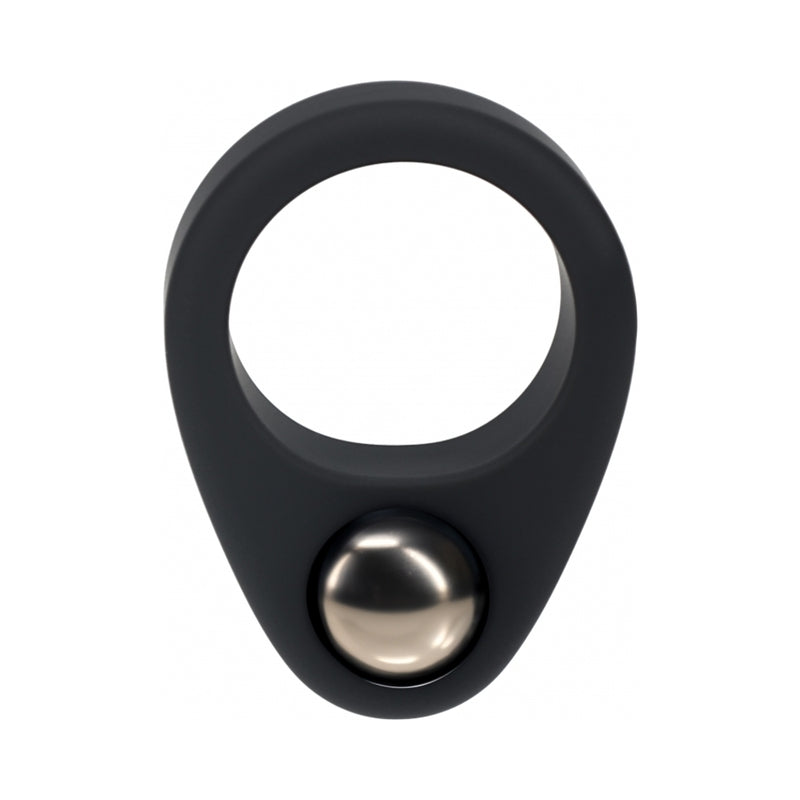 LEVELZ Liquid Silicone Single Weighted Ball Cock Ring Black by Shots America LLC