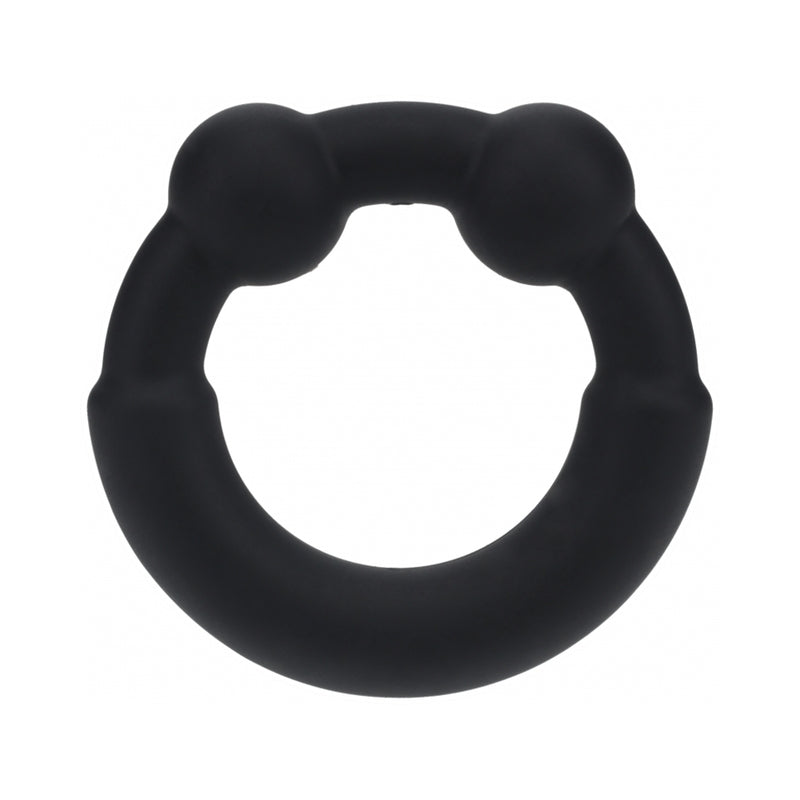 LEVELZ Metal & Silicone Cock Ring Black by Shots America LLC