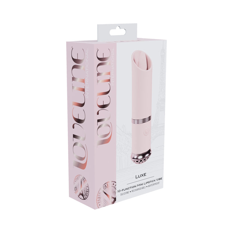 Loveline Luxe Rechargeable Silicone Mini Lipstick Vibrator Pink by Shots America LLC