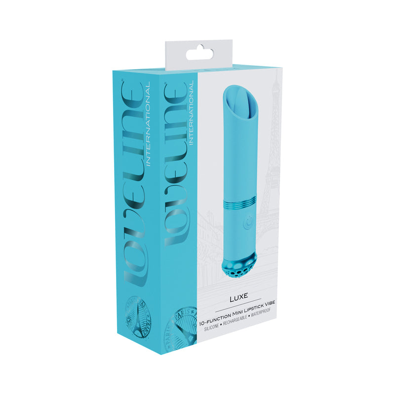 Loveline Luxe Rechargeable Silicone Mini Lipstick Vibrator Blue by Shots America LLC