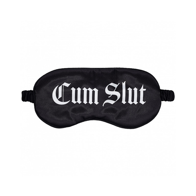 Ouch! Cum Slut Printed Mask Satin Black