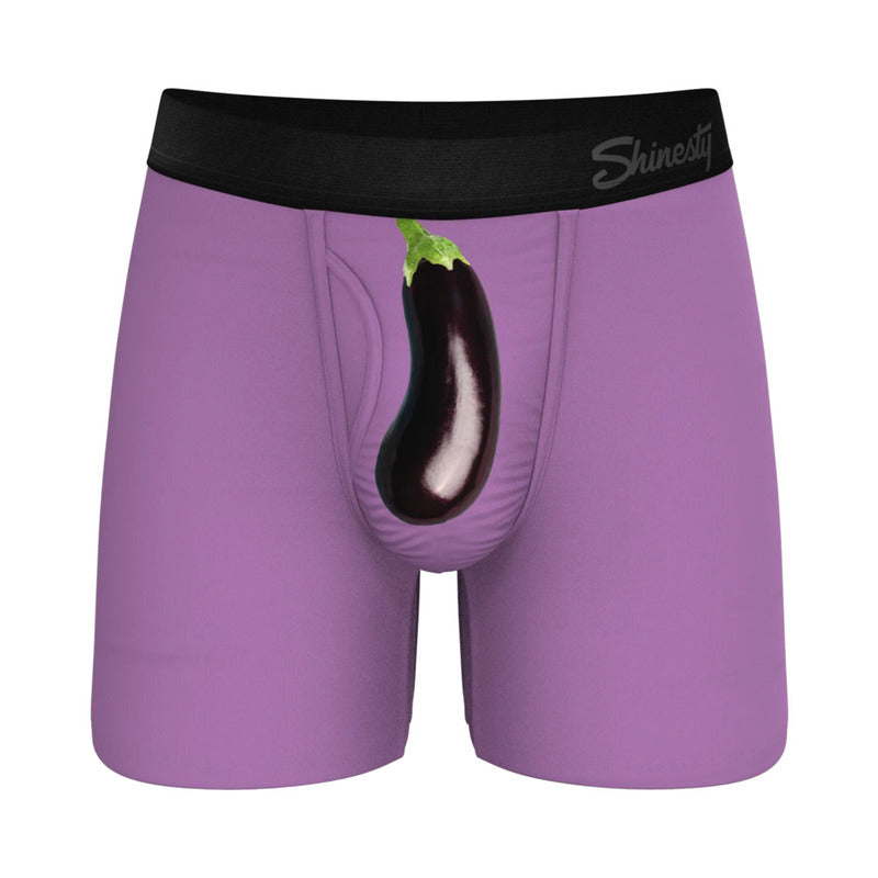 Shinesty The Double Entendre Eggplant Ball Hammock Pouch Underwear with Fly by Shinesty