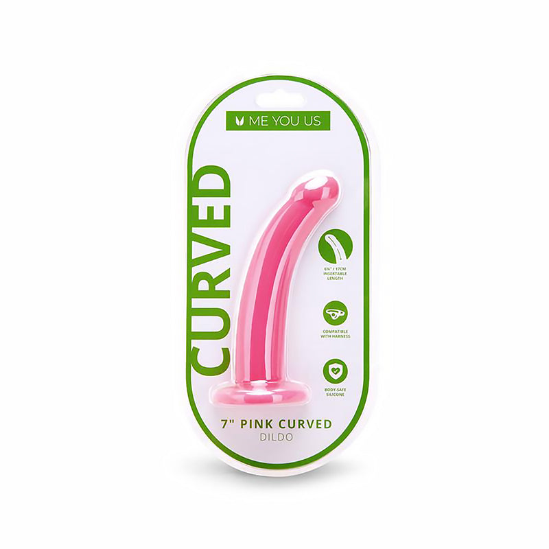 Me You Us Pink Curved Silicone Dildo 7 in. by Simply Pleasure Ltd