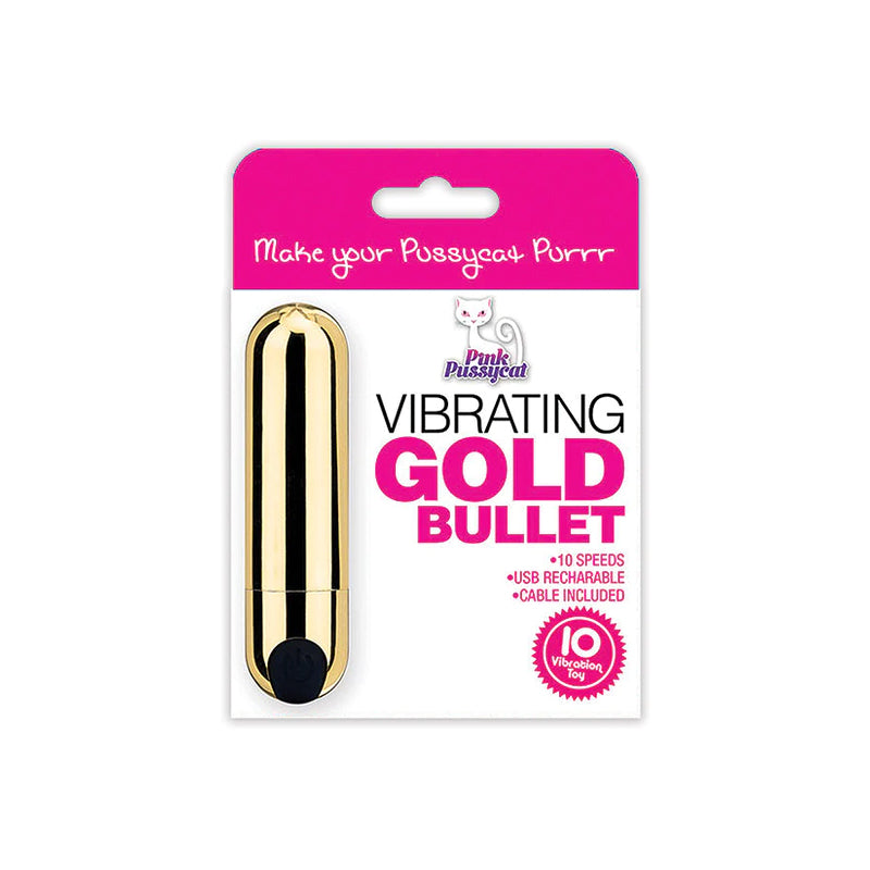 Pink Pussycat Vibrating Bullet Gold by Cousins Group Inc