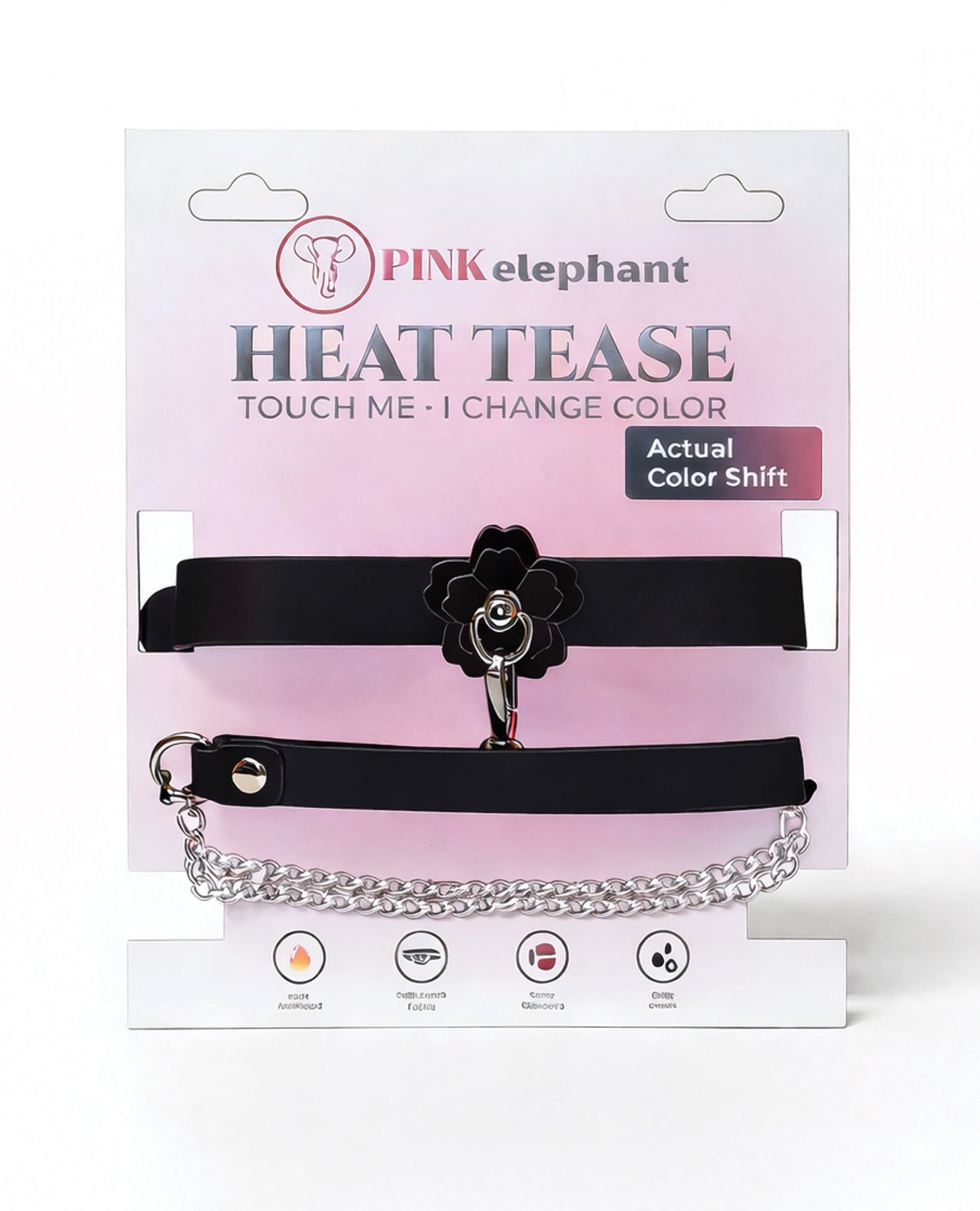 Heat Tease Flower Collar - Black/Pink by Heat Tease