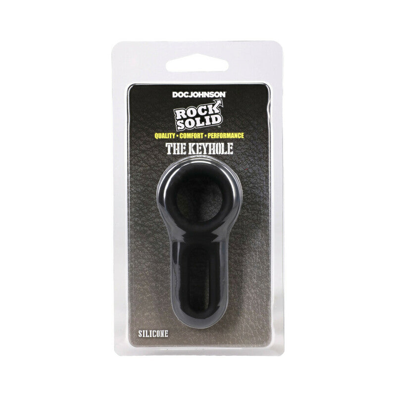 ROCK SOLID The Keyhole Silicone C-Ring Black by Doc Johnson