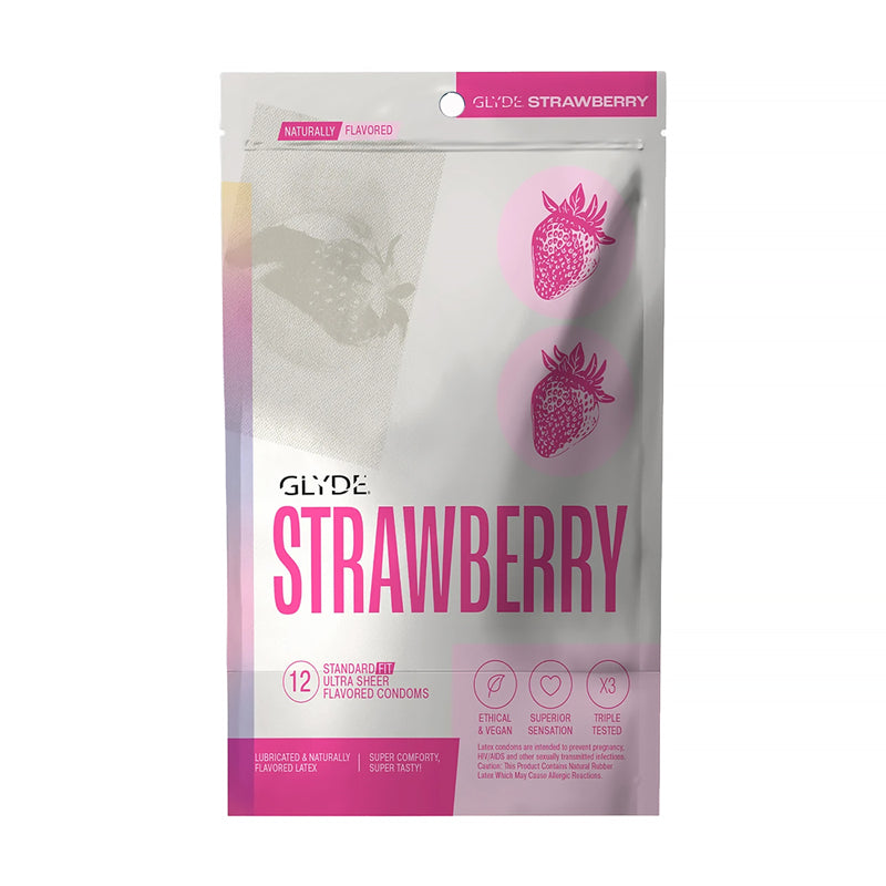 GLYDE Ultrathin Latex Condom Strawberry Flavored 12-Count by Sooka Inc