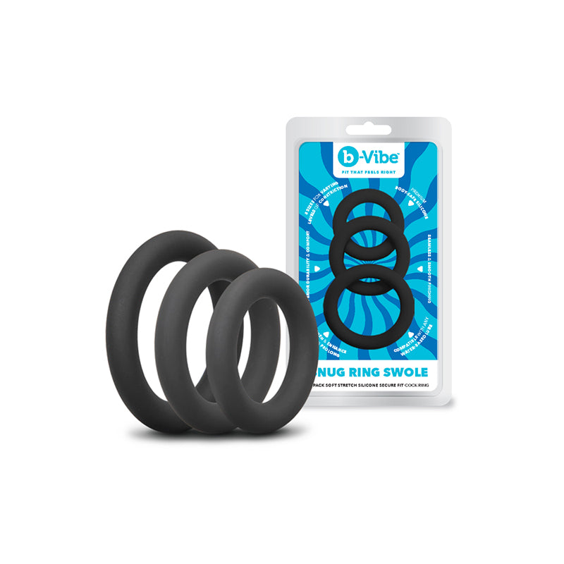 COTR Inc. b-Vibe Snug Ring Swole 3-Pack - Thick Silicone C-Rings for Enhanced Fit and Comfort by COTR Inc.
