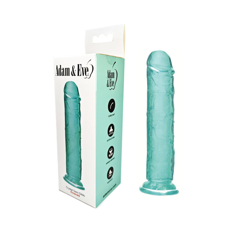 Adam & Eve Crystal Gem 7 in. Dildo Emerald by PHE/Adam and Eve