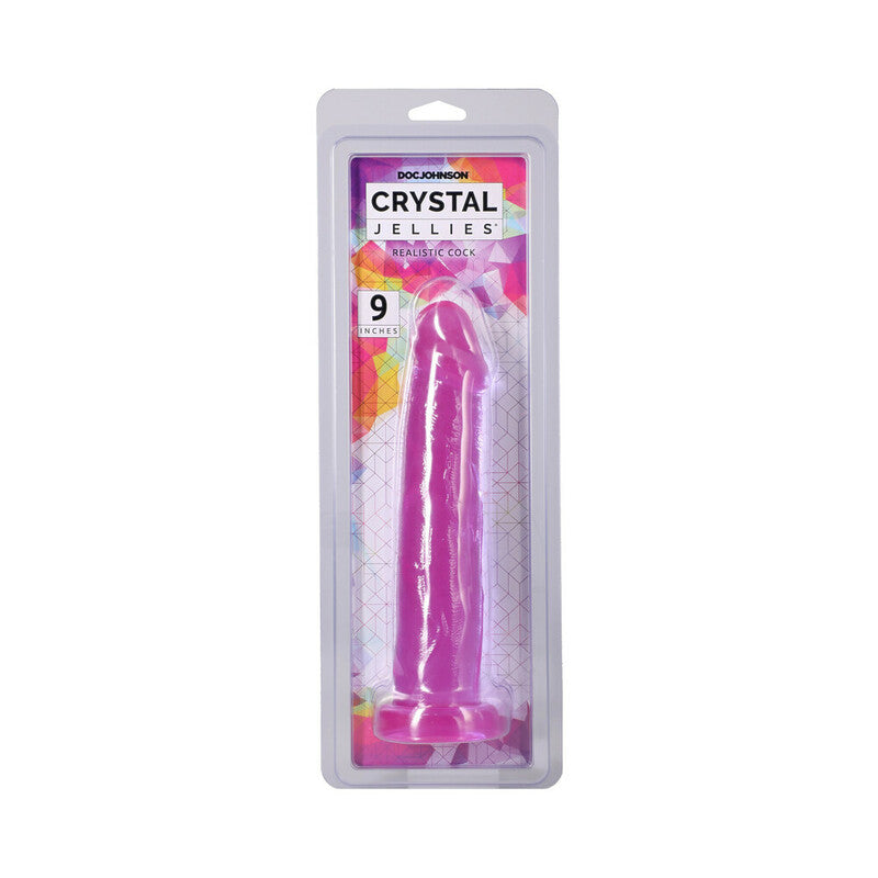 Crystal Jellies Realistic Cock 9 in. Purple by Doc Johnson