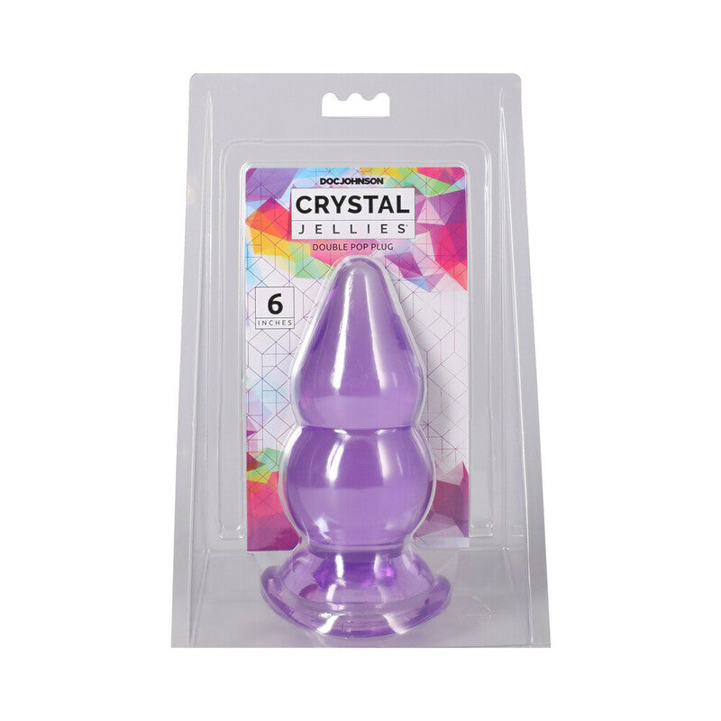 Crystal Jellies Double Pop Plug 6 in. Purple by Doc Johnson