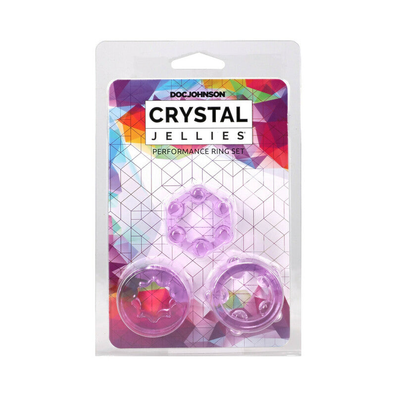 Crystal Jellies Performance Ring Set Purple by Doc Johnson