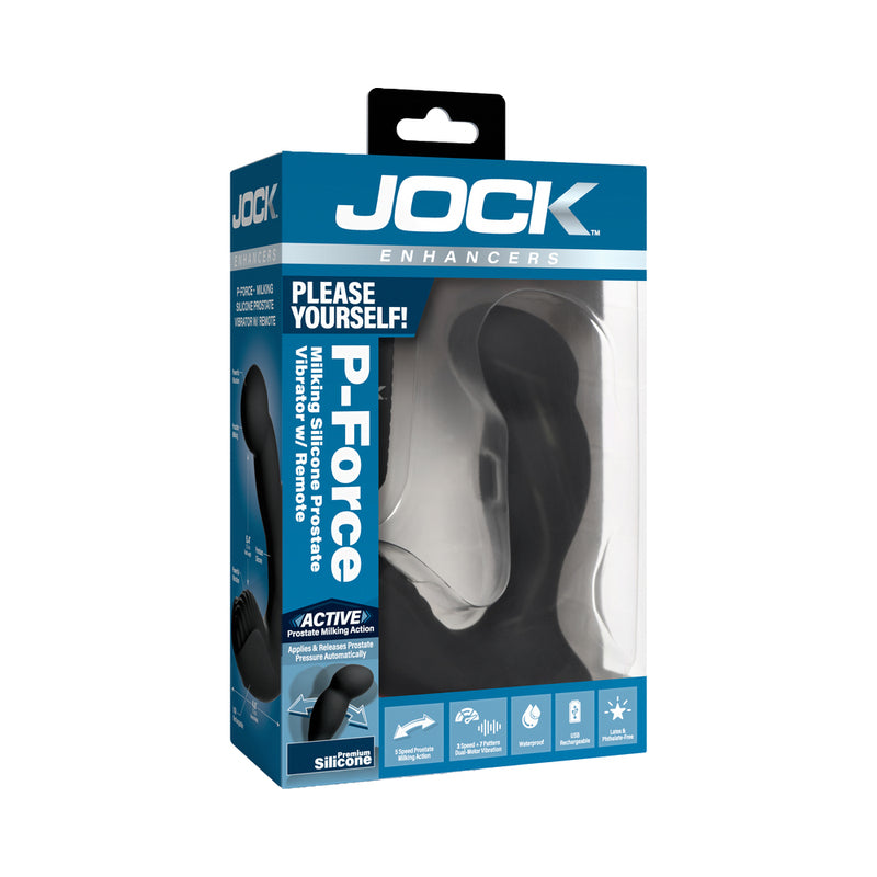 JOCK Enhancers P-Force Milking Silicone Prostate Vibrator with Remote by XR llc DBA Curve
