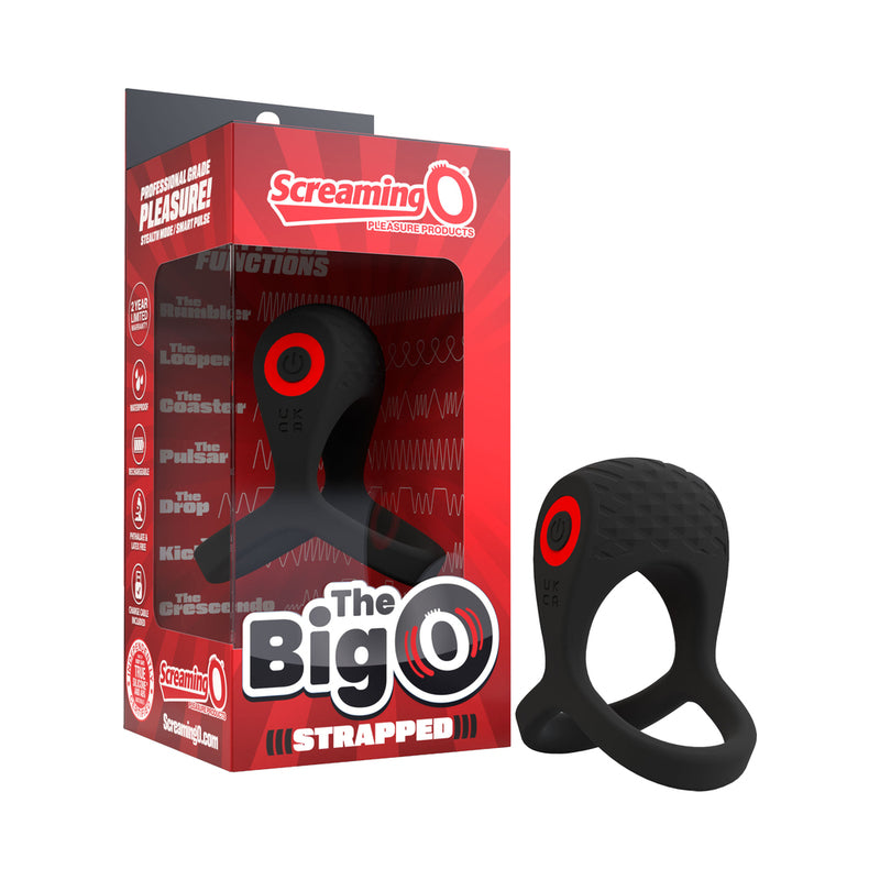 Screaming O Big O Pro Strapped Vibrating Ring Black by Screaming O