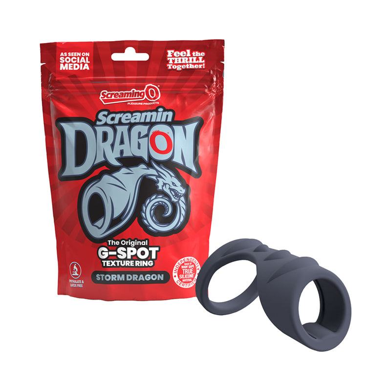 Screamin' Dragon Storm Dragon G-Spot Texture Ring Blue by Screaming O