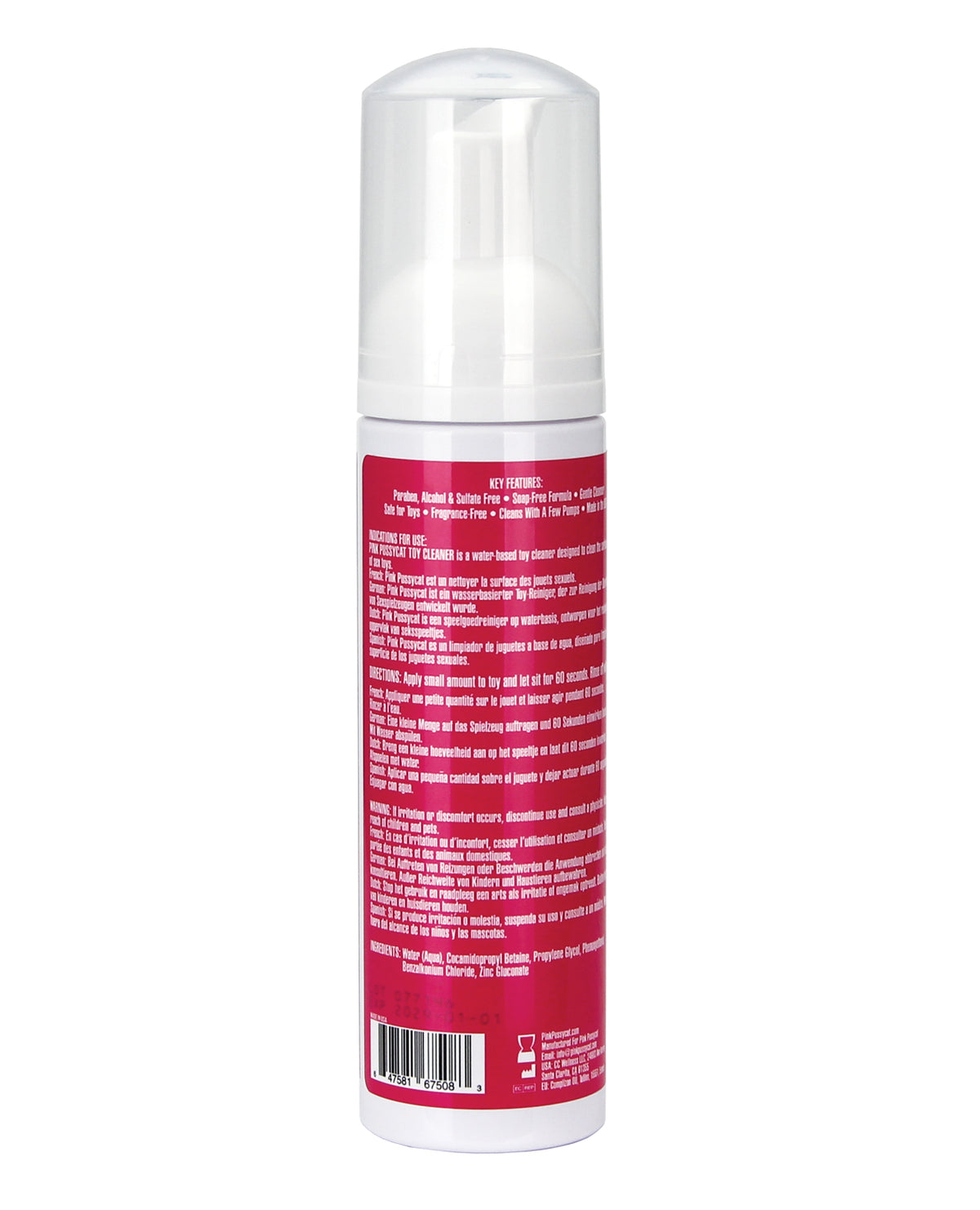 Pink Pussycat Toy Cleaner - 7 oz Spray Bottle by Pink Pussycat