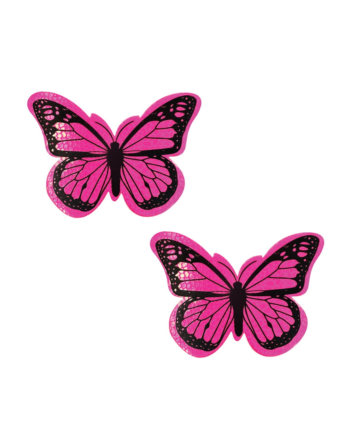 Neva Nude Neon Nights Super Blacklight Holographic Butterfly Pasties - Pink O/S by Neva Nude