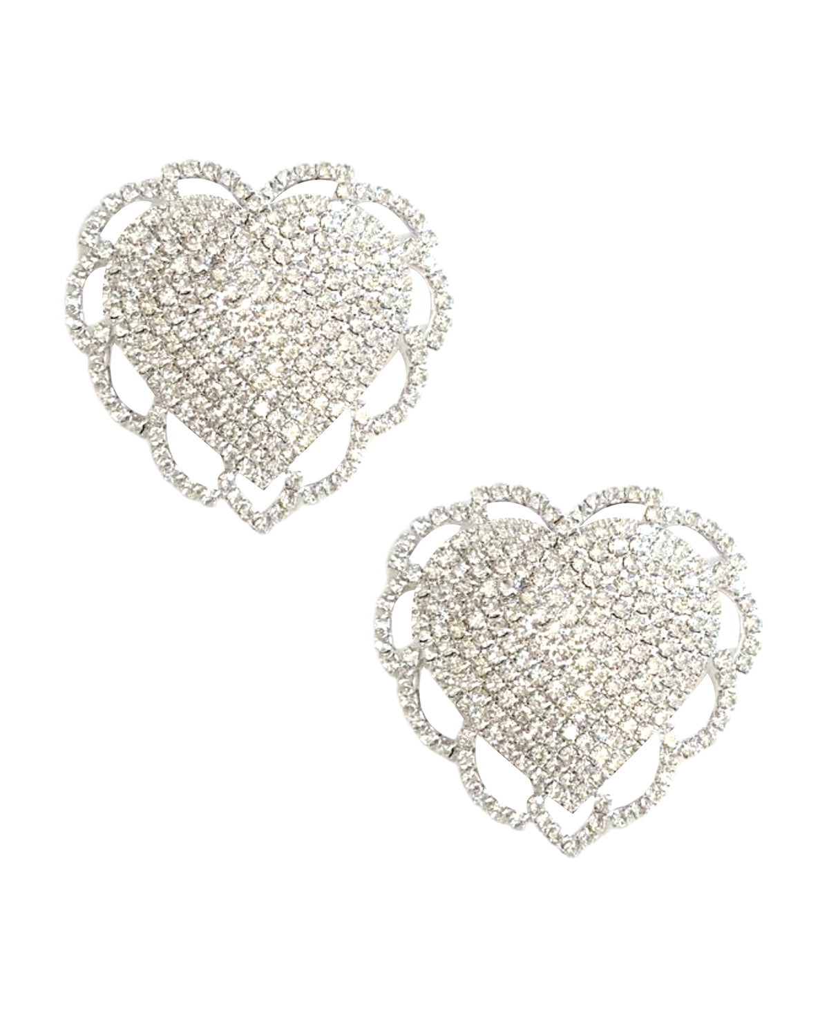 Neva Nude Whole Hearted Sparkle Crystal Jewel Reusable Silicone Pasties - O/S by Neva Nude