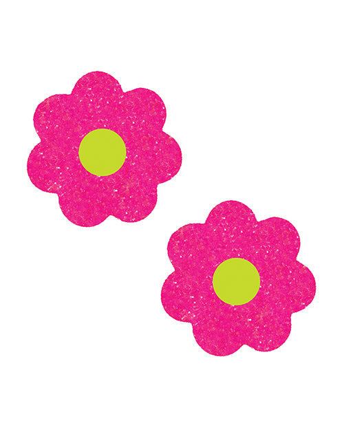 Neva Nude Super Sparkle Glitter Blacklight Petal Pasties - Pink O/S by Neva Nude