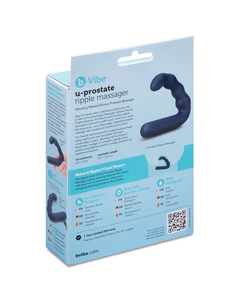 b-Vibe U-Prostate Ripple Massager - Navy Blue by b-vibe